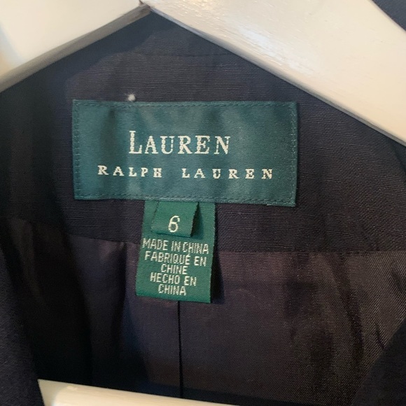 Ralph Lauren Silk & Linen Navy Blue padded Shoulder Blazer - Picture 2 of 7